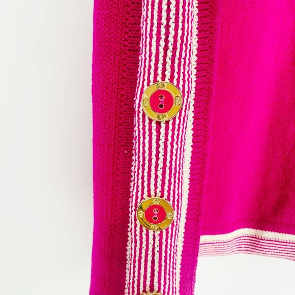 St. John Vintage Pink Santana Knit Long Sleeve Button Side Turtle Neck Sweater M - Picture 5 of 9